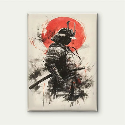 Samurai Under the Red Sun 40x60cm Metal Print Ready to Hang