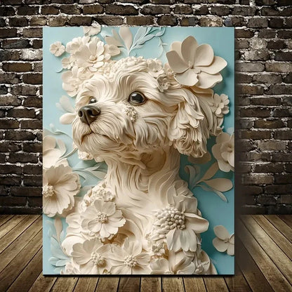 Beautiful Pomapoo Dog Featuring Painting 40x60cm Metal Print Ready to Hang - Bella Home Decor