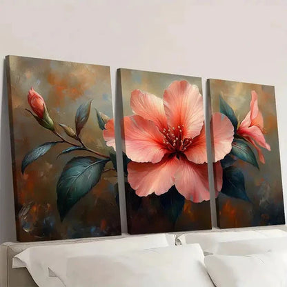 3pcs Azalea Tropical Flower  Wall Art Canvas Unframed – High Quality Print 100% Australian Made Wall Canvas - Bella Home Decor