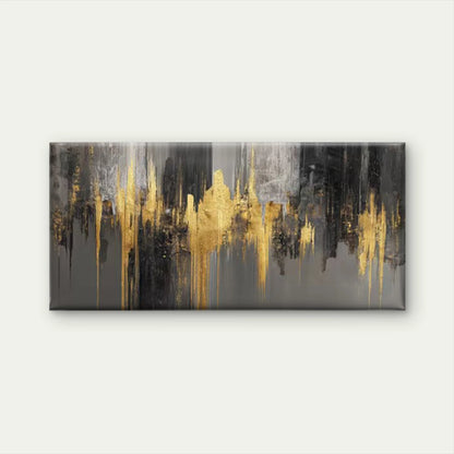 Leaf Pattern with Golden Streak Wall Art Canvas Office Home Room Framed 120x60cm