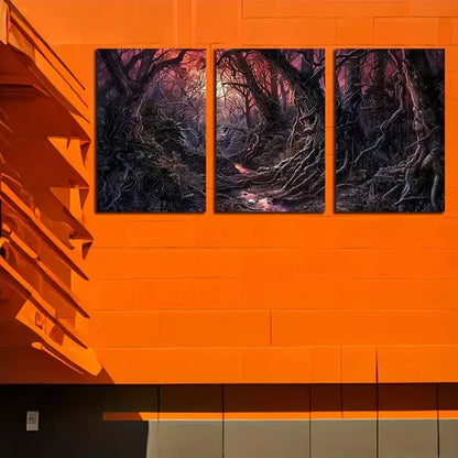 3pcs Enchanting Purple Forest Wall Art Canvas Unframed - High Quality Print 100% Australian Made Wall Canvas