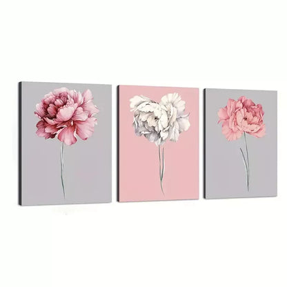 3pcs Modern Minimalist Floral  Wall Art Set Canvas Framed 50x70cm - High Quality Print 100% Australian Made Wall Canvas Ready to Hang - Bella Home Decor