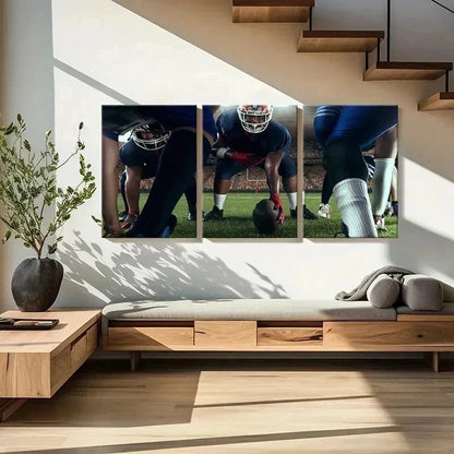 3pcs Rugby Players Football Decor Wall Art Set Canvas Framed 60x90cm - High Quality Print 100% Australian Made Wall Canvas Ready to Hang