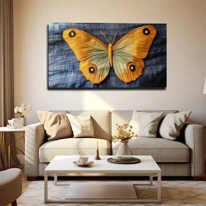 Vibrant Yellow and Blue Design Wall Art Canvas Office Home Room Framed 120x60cm - Bella Home Decor