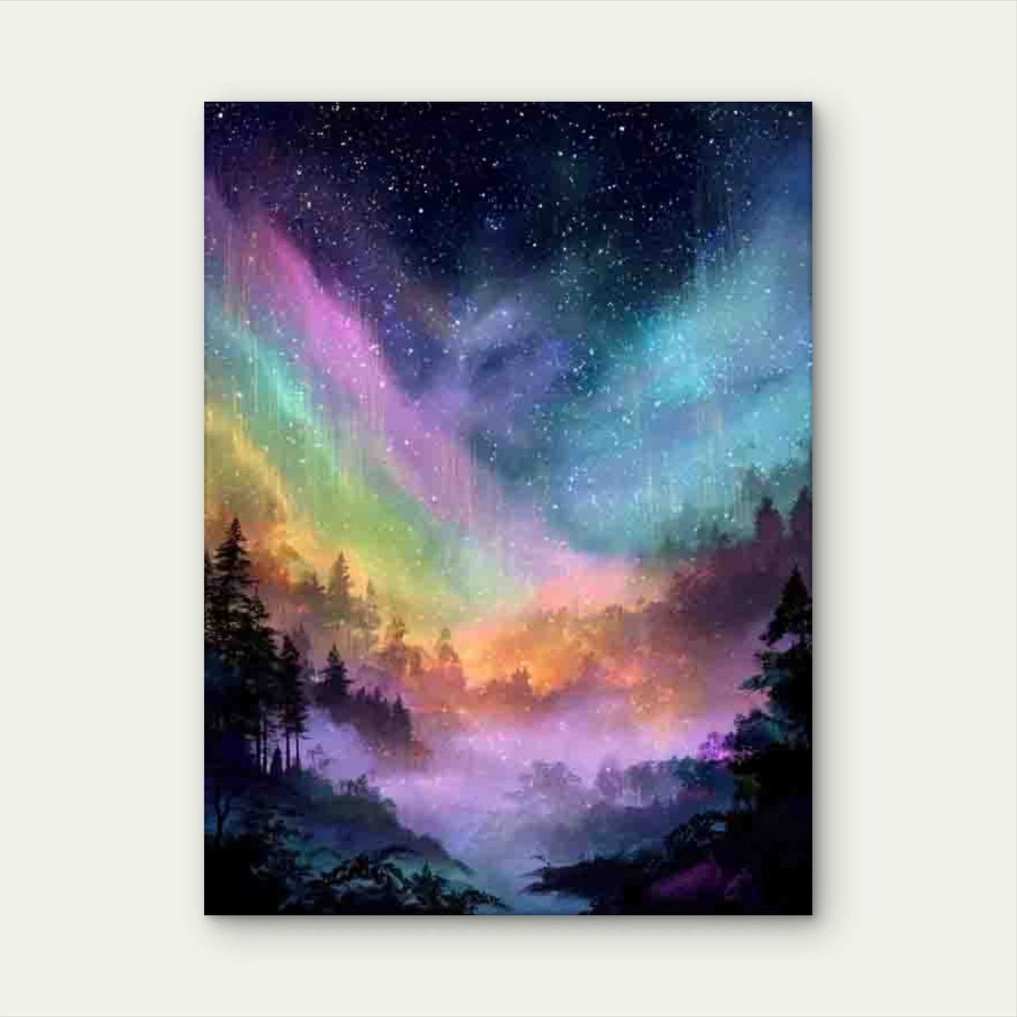 Mystical Rainbow Night Metal Print Ready to Hang