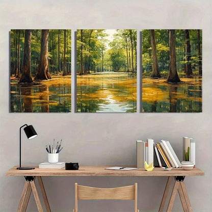 3pcs Congaree National Park Scenery Metal Print Ready to Hang Art - Bella Home Decor