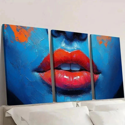 3pcs Bold Lipstick Accents T   Wall Art Set Canvas Framed 40x60cm - High Quality Print 100% Australian Made Wall Canvas Ready to Hang - Bella Home Decor