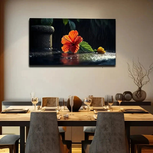 Modern Minimalist Hibiscus Wall Art Canvas Office Home Room Framed 120x60cm