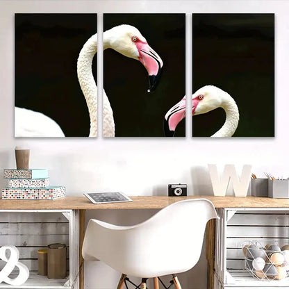 3pcs Cute Flamingos Vertical Decor, Modern Wall Art Set Canvas Framed 60x90cm - High Quality Print 100% Australian Made Wall Canvas Ready to Hang - Bella Home Decor