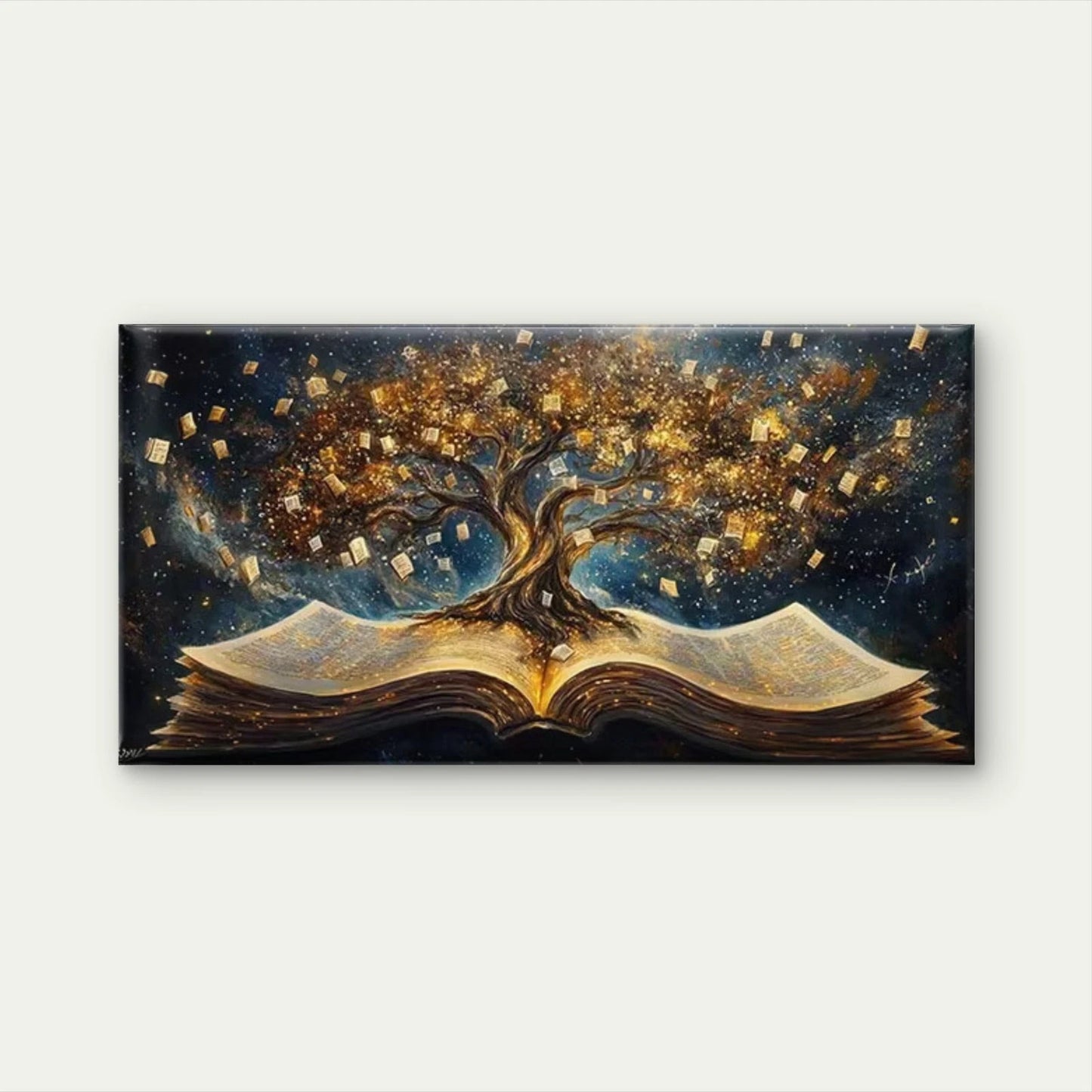 Tree of Knowledge Wall Art Canvas Office Home Room Framed 120x60cm