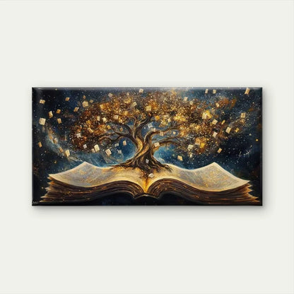 Tree of Knowledge Wall Art Canvas Office Home Room Framed 120x60cm