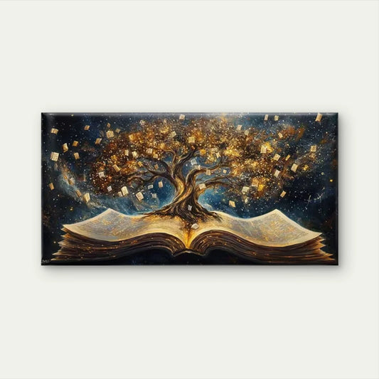 Tree of Knowledge Wall Art Canvas Office Home Room Framed 120x60cm