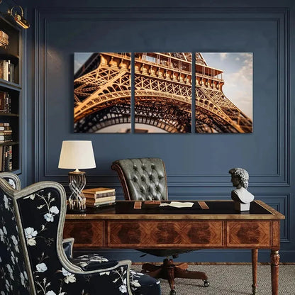3pcs Eiffel Tower Architectural Marvel Parisian Metal Print Ready to Hang Art - Bella Home Decor