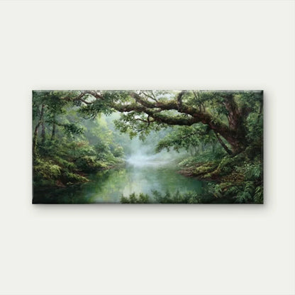 Forest River Reflection Wall Art Canvas Office Home Room Framed 120x60cm