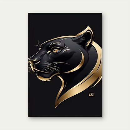 Black Panther Oil Painting 60x90cm Metal Print Ready to Hang