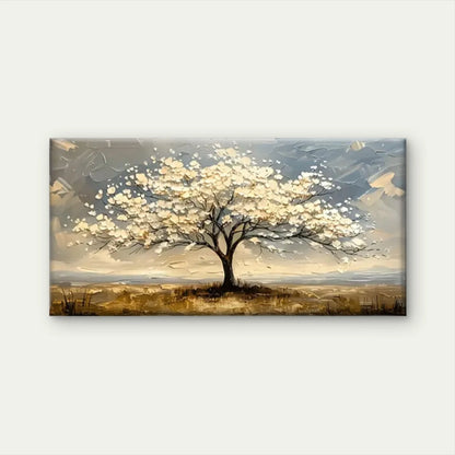 White Flowering Tree Sky Wall Art Canvas Office Home Room Framed 120x60cm