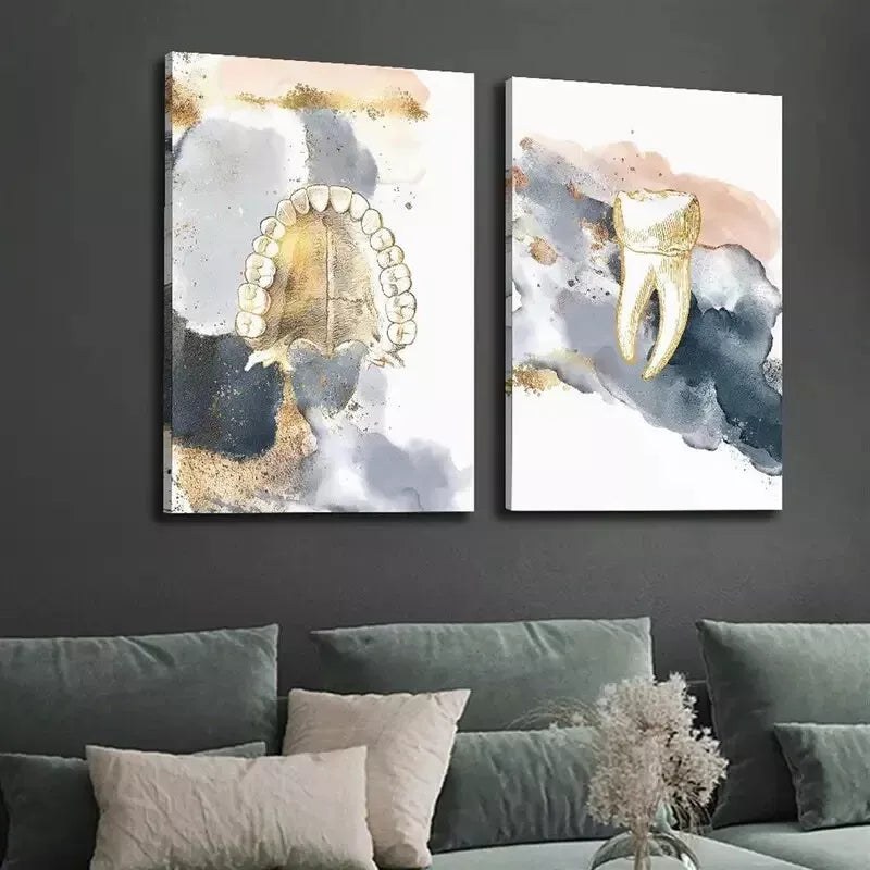 2pcs Decorative Painting, Abstract Texture Painting Canvas Framed 50x75cm - High Quality Print 100% Australian Made Wall Canvas Ready to Hang - Bella Home Decor