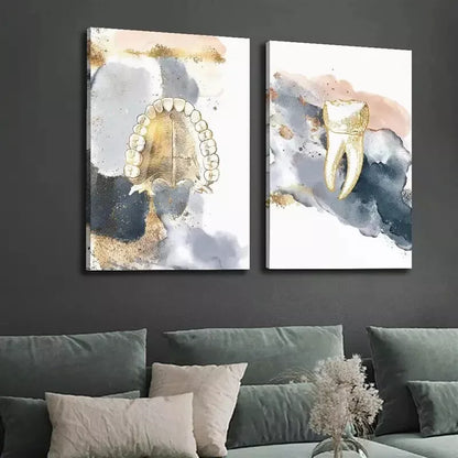 2pcs Decorative Painting, Abstract Texture Painting Canvas Framed 50x75cm - High Quality Print 100% Australian Made Wall Canvas Ready to Hang - Bella Home Decor