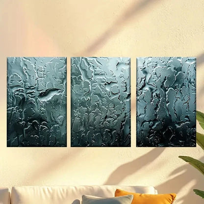3pcs Interesting window dew drops Wall Art Set Canvas Framed 50x70cm - High Quality Print 100% Australian Made Wall Canvas Ready to Hang