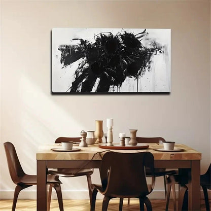 Black And White Graffiti Wall Art Canvas Office Home Room Framed 120x60cm