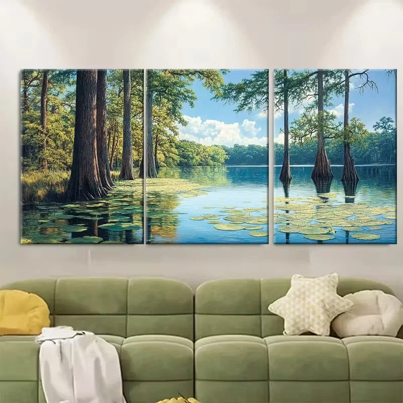 3pcs Lake Livingston State Park Metal Print Ready to Hang Art