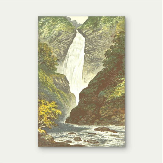Vintage Waterfall Classic Nature Landscape 40x60cm Metal Print Ready to Hang