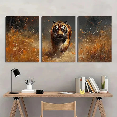 3pcs Majestic Tiger Natural Wildlife Animal Wall Art Canvas Unframed - High Quality Print 100% Australian Made Wall Canvas