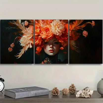3pcs Elegant Woman Wall Art Set Canvas Unframed - High Quality Print 100% Australian Made Wall Canvas - Bella Home Decor