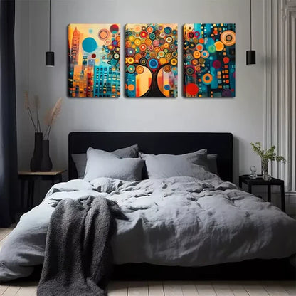3pcs Exquisite Design, Abstract City, Abstract Wall Art Set Wall Art Canvas Unframed - High Quality Print 100% Australian Made Wall Canvas