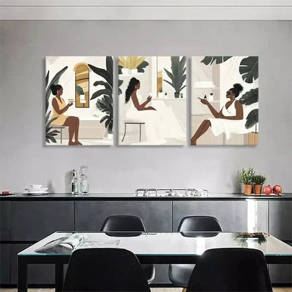 3pcs Modern Self-Care Space Relaxing Perfect Wall Art Canvas Unframed - High Quality Print 100% Australian Made Wall Canvas