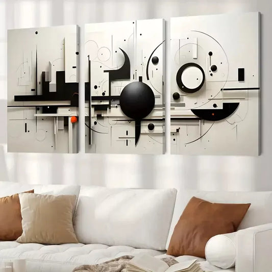 3pcs d Striking Modern Geometric Canvas Framed 40x60cm - High Quality Print 100% Australian Made Wall Canvas Ready to Hang - Bella Home Decor