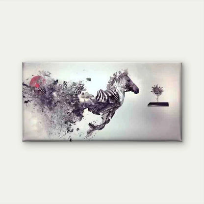 Abstract Zebra Horse Wall Art Canvas Office Home Room Framed 120x60cm