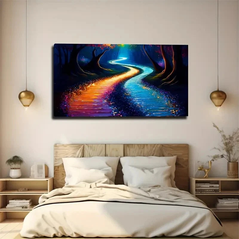 Enchanting Jungle Pathway Wall Art Canvas Office Home Room Framed 120x60cm