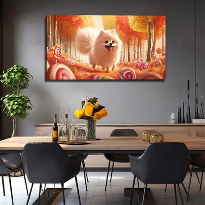 Lollipop And Dog Suitable Wall Art Canvas Office Home Room Framed 120x60cm
