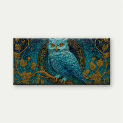 Ornate Owl Painting Wall Art Canvas Office Home Room Framed 120x60cm
