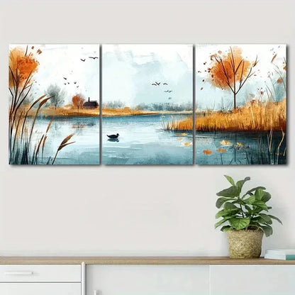 3pcs Featuring Exquisite Autumn Scenery Perfect Wall Art Canvas Unframed - High Quality Print 100% Australian Made Wall Canvas