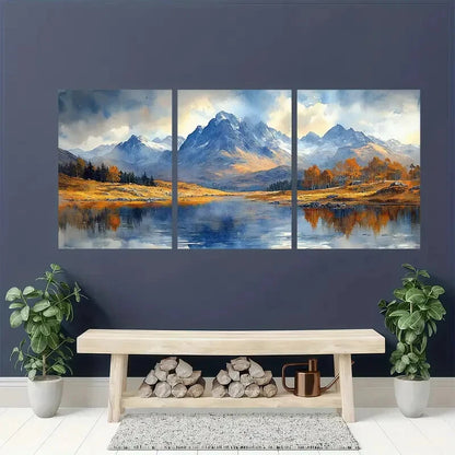 3pcs Scotland Painting Glen Coe Watercolor Metal Print Ready to Hang Art - Bella Home Decor