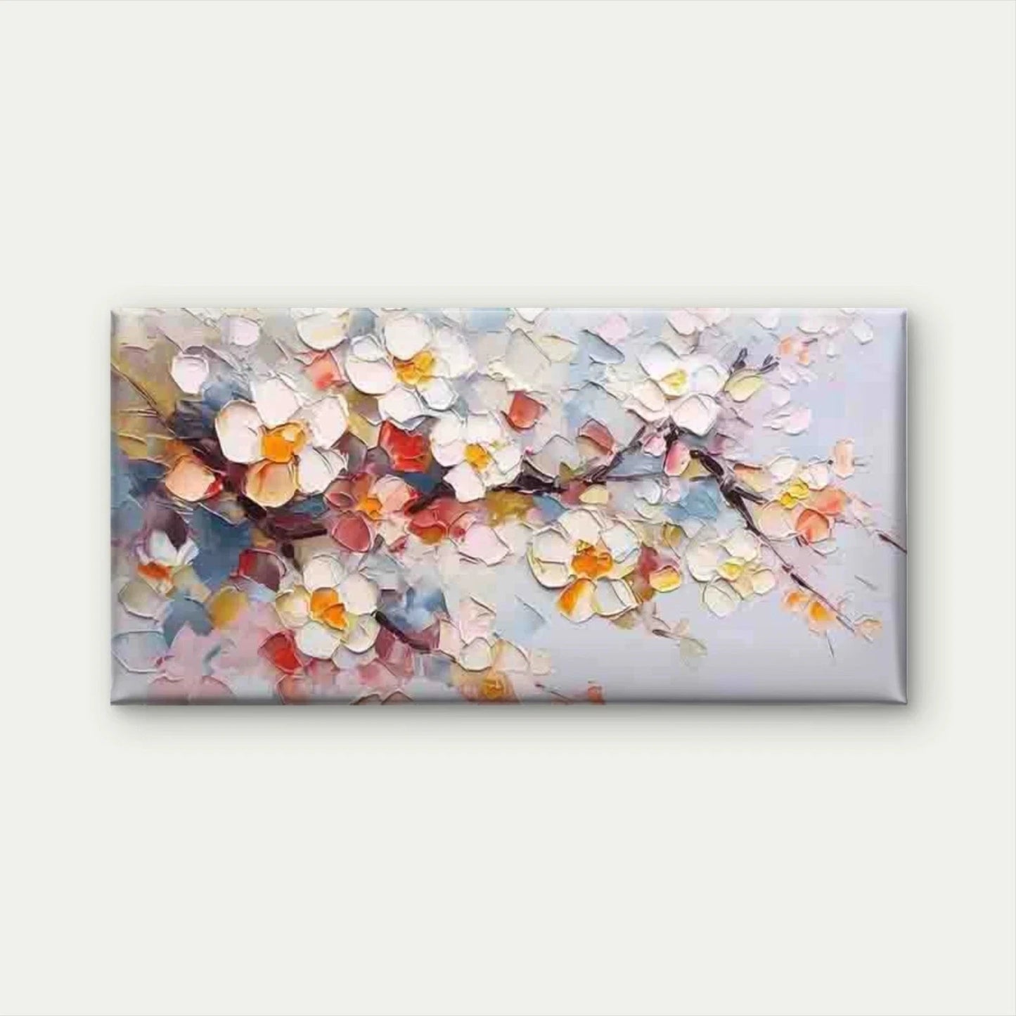 Abstract Blossom Flower Wall Art Canvas Office Home Room Framed 120x60cm