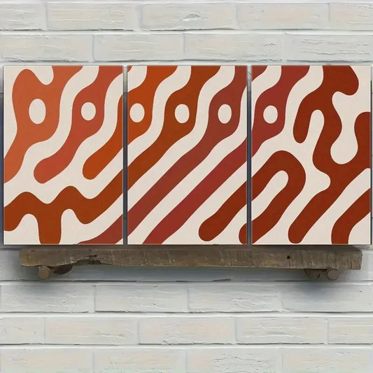 3pcs Abstract Style Print Modern Minimalist Metal Print Ready to Hang Art