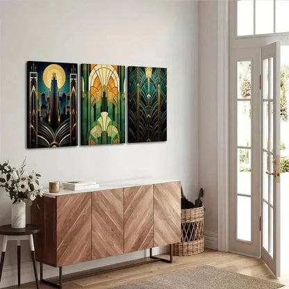 3pcs Portrait Orientation Smooth Lines Wall Art Canvas Unframed - High Quality Print 100% Australian Made Wall Canvas
