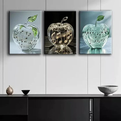 3pcs Notes Apple Wall Art Canvas Unframed - High Quality Print 100% Australian Made Wall Canvas