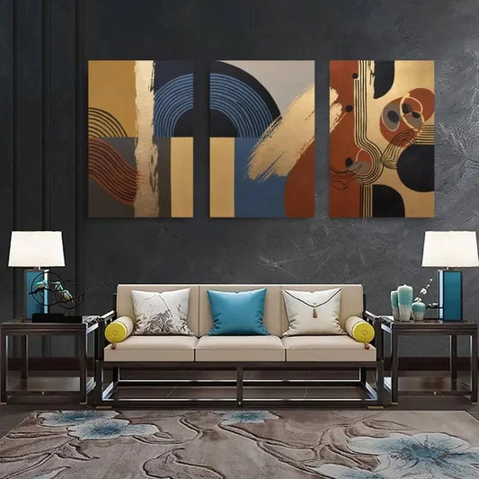 3pcs Abstract Designs Tree Painting Wall Art Set Canvas Framed 60x90cm - High Quality Print 100% Australian Made Wall Canvas Ready to Hang