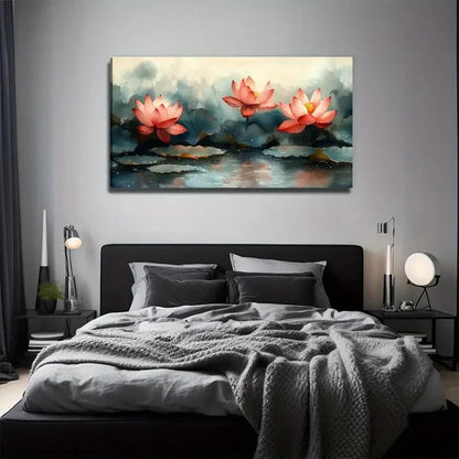 Beautiful For Lotus Flower Wall Art Canvas Office Home Room Framed 120x60cm