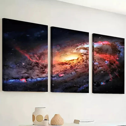 3pcs A Cosmic Theme Galaxy Outer Space Art Canvas Unframed - High Quality Print 100% Australian Made Wall Canvas - Bella Home Decor