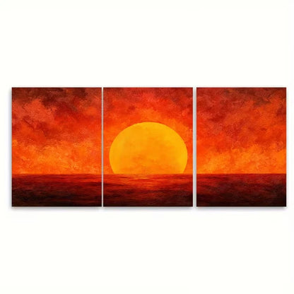 3pcs Sun Sunrise Art Metal Print Ready to Hang Art - Bella Home Decor