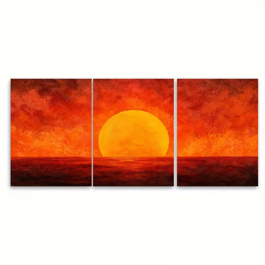 3pcs Sun Sunrise Art Metal Print Ready to Hang Art