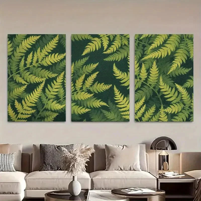 3pcs Tropical Leaf Pattern Metal Print Ready to Hang Art