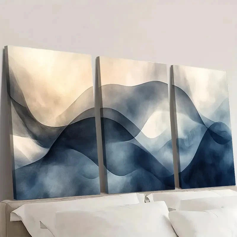 3pcs  Gray Line Art Prints  WA   Wall Art Set Canvas Framed 50x70cm - High Quality Print 100% Australian Made Wall Canvas Ready to Hang - Bella Home Decor