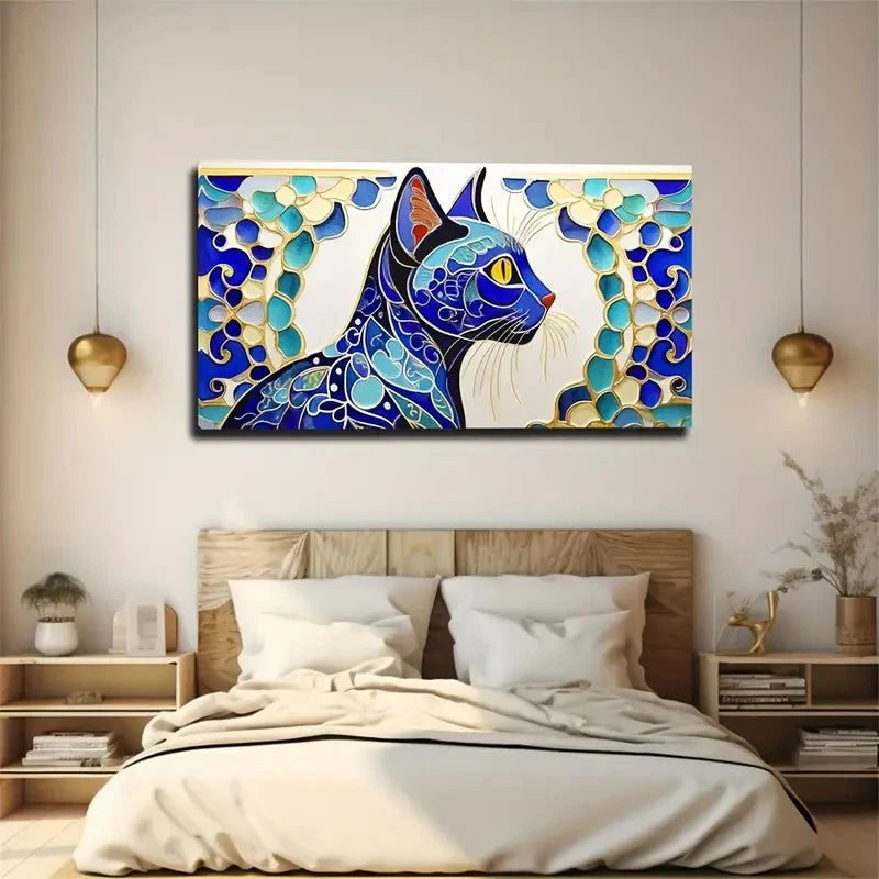 A Cat's Side Face Wall Art Canvas Office Home Room Framed 120x60cm