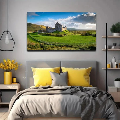 Castle On The Prairie Wall Art Canvas Office Home Room Framed 120x60cm